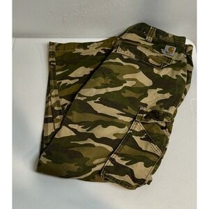 Carhartt Pants Mens 36x30 Camouflage Carpenter Cargo Relaxed Fit Hunting Camo